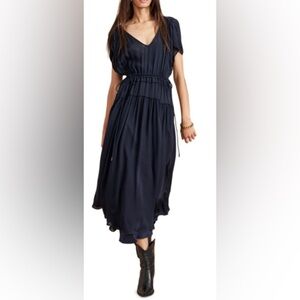 La Ligne Navy Midi Dress